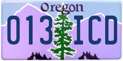 OR license plate 013ICD