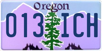 OR license plate 013ICH