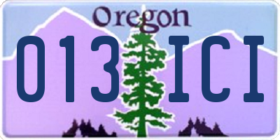OR license plate 013ICI