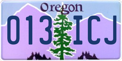 OR license plate 013ICJ