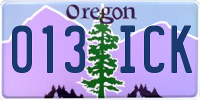 OR license plate 013ICK
