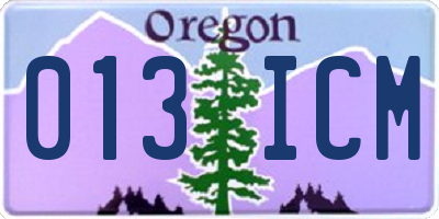 OR license plate 013ICM
