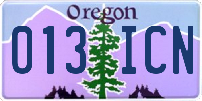 OR license plate 013ICN