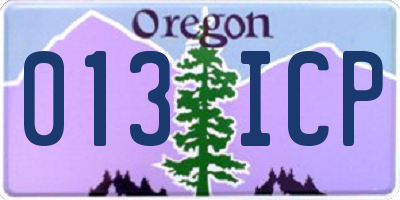 OR license plate 013ICP