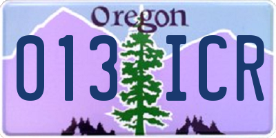 OR license plate 013ICR