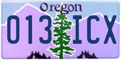 OR license plate 013ICX