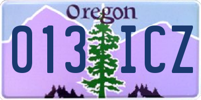 OR license plate 013ICZ
