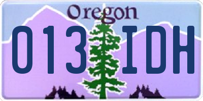 OR license plate 013IDH