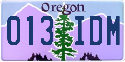 OR license plate 013IDM