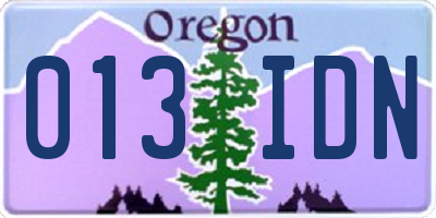 OR license plate 013IDN
