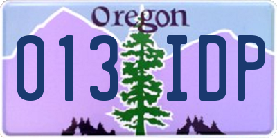 OR license plate 013IDP