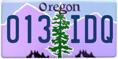 OR license plate 013IDQ