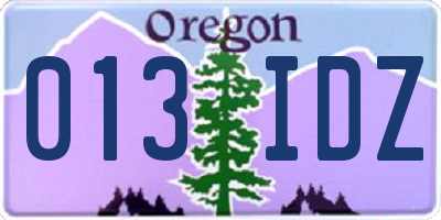 OR license plate 013IDZ