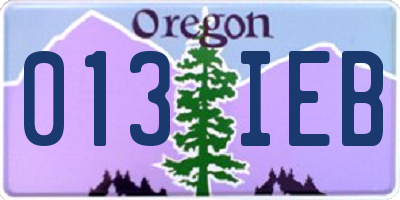 OR license plate 013IEB