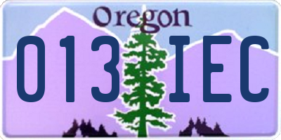 OR license plate 013IEC