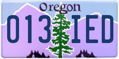 OR license plate 013IED