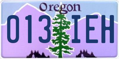 OR license plate 013IEH