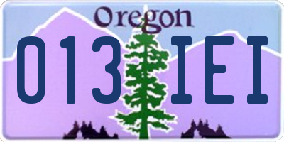 OR license plate 013IEI