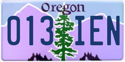 OR license plate 013IEN