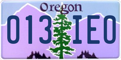 OR license plate 013IEO
