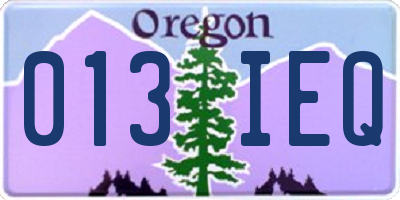 OR license plate 013IEQ