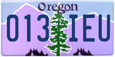 OR license plate 013IEU