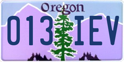 OR license plate 013IEV
