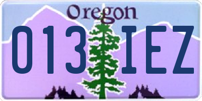 OR license plate 013IEZ