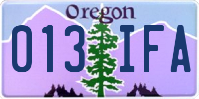 OR license plate 013IFA