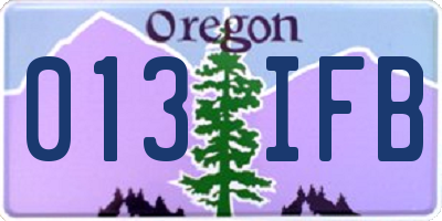 OR license plate 013IFB