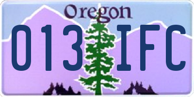 OR license plate 013IFC