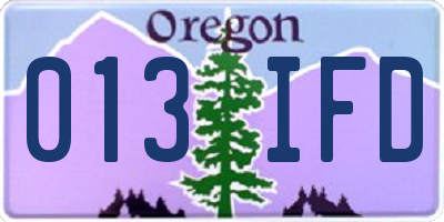 OR license plate 013IFD