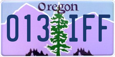 OR license plate 013IFF