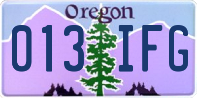 OR license plate 013IFG