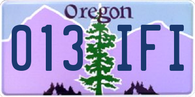 OR license plate 013IFI