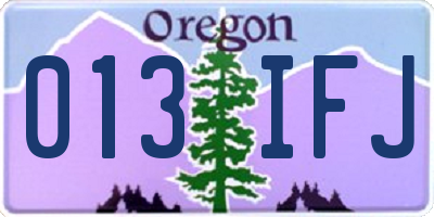 OR license plate 013IFJ