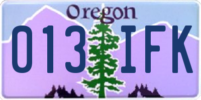 OR license plate 013IFK