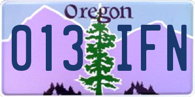 OR license plate 013IFN