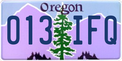 OR license plate 013IFQ