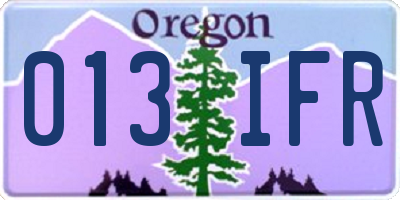 OR license plate 013IFR