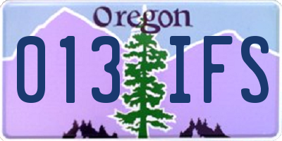 OR license plate 013IFS