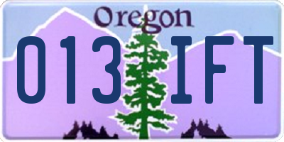 OR license plate 013IFT