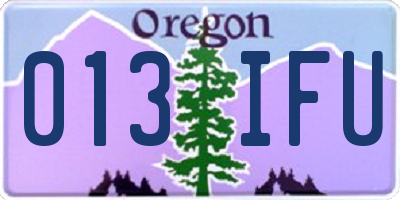 OR license plate 013IFU
