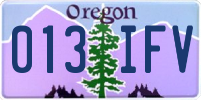 OR license plate 013IFV