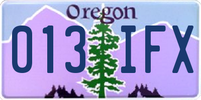 OR license plate 013IFX