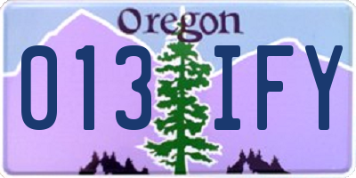 OR license plate 013IFY
