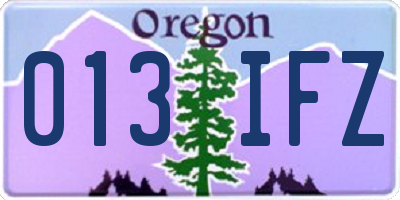 OR license plate 013IFZ