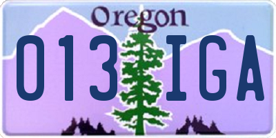 OR license plate 013IGA