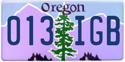 OR license plate 013IGB