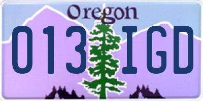 OR license plate 013IGD